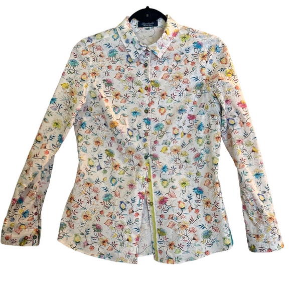 Baroche Tops - Baroche Multicolor Floral Button Up Shirt EU40